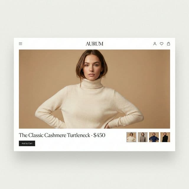 AI generated fashion model wearing a luxurious sweater